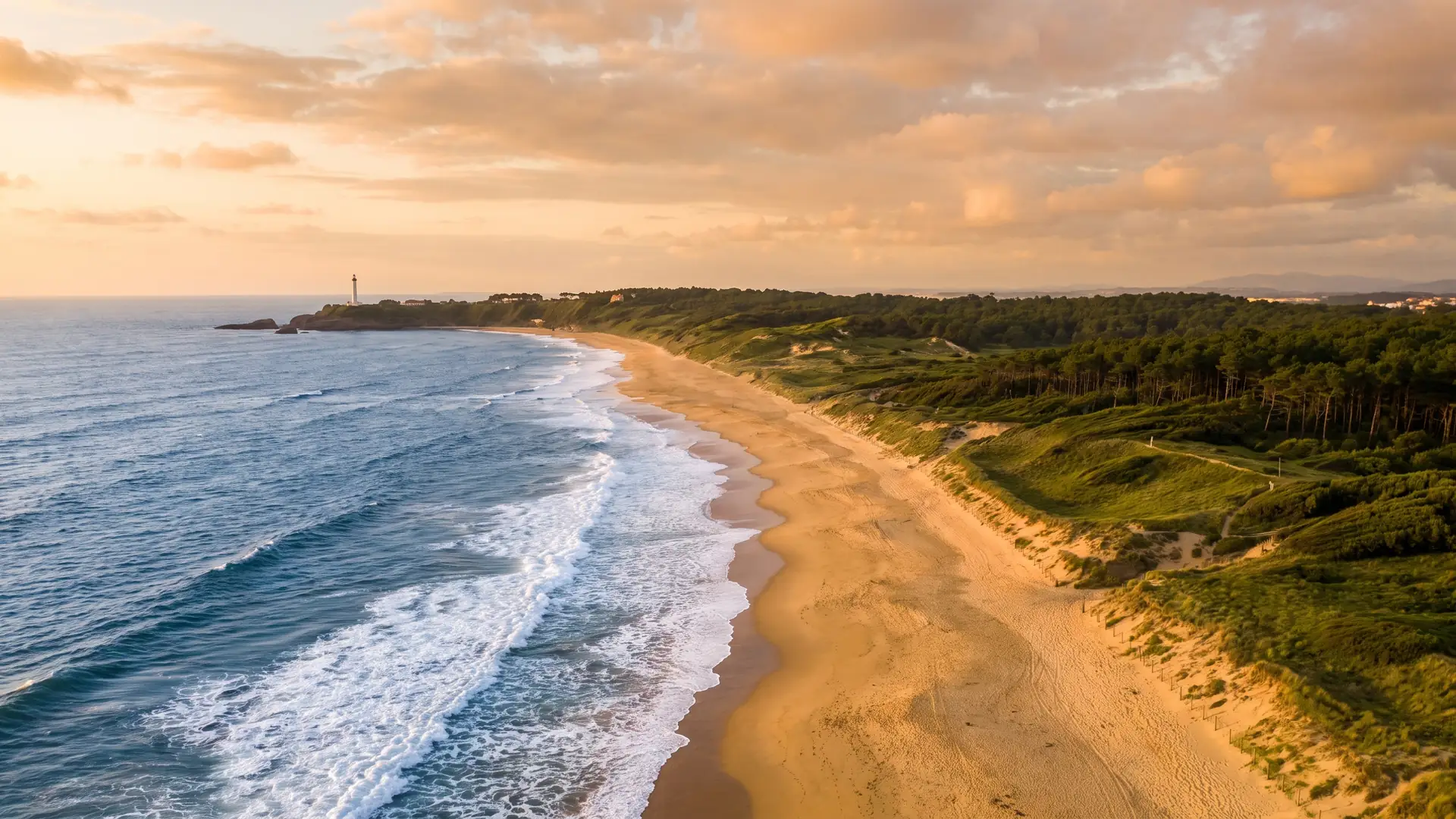 Panorama de las playas y la costa de Anglet