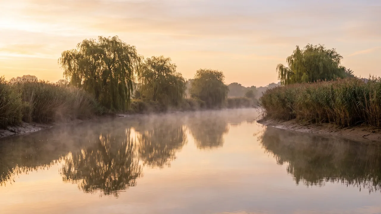 Reflejos en el río Charente, cerca de Annepont