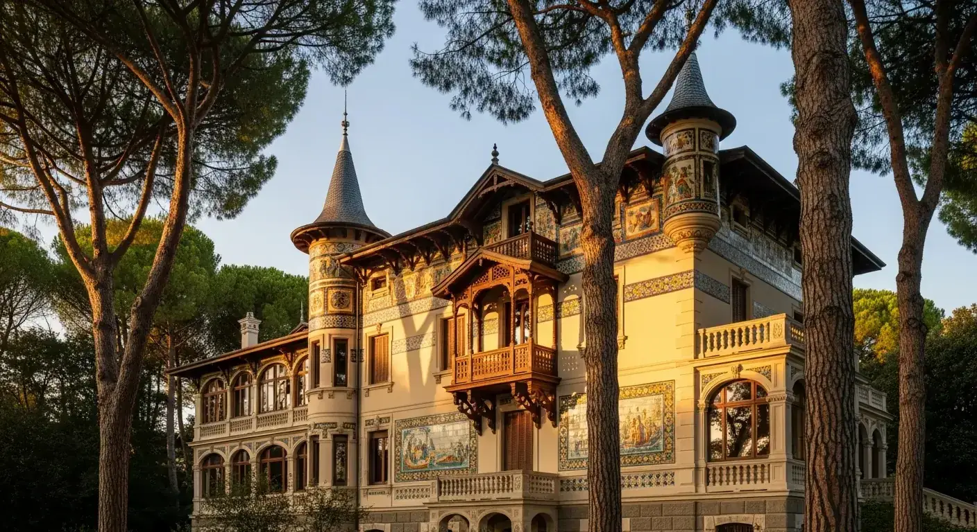 Villa Belle Époque en el barrio de Ville d'Hiver de Arcachon, con arquitectura neogótica del siglo XIX