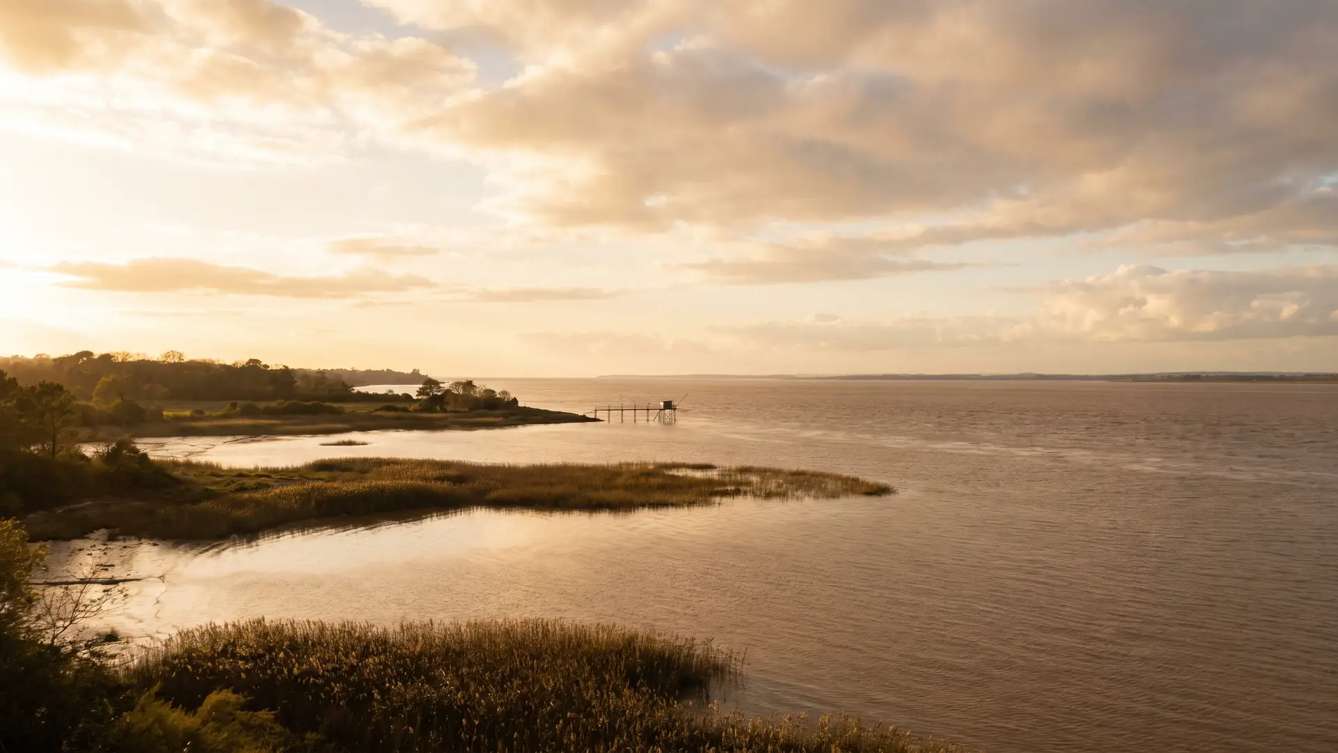 El estuario de la Gironda y el «carrelet» vistos desde Blaye