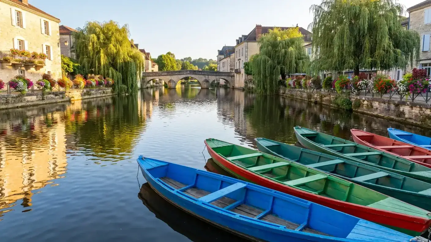 Paseos en canoa por el río Dronne, en el centro de Brantôme