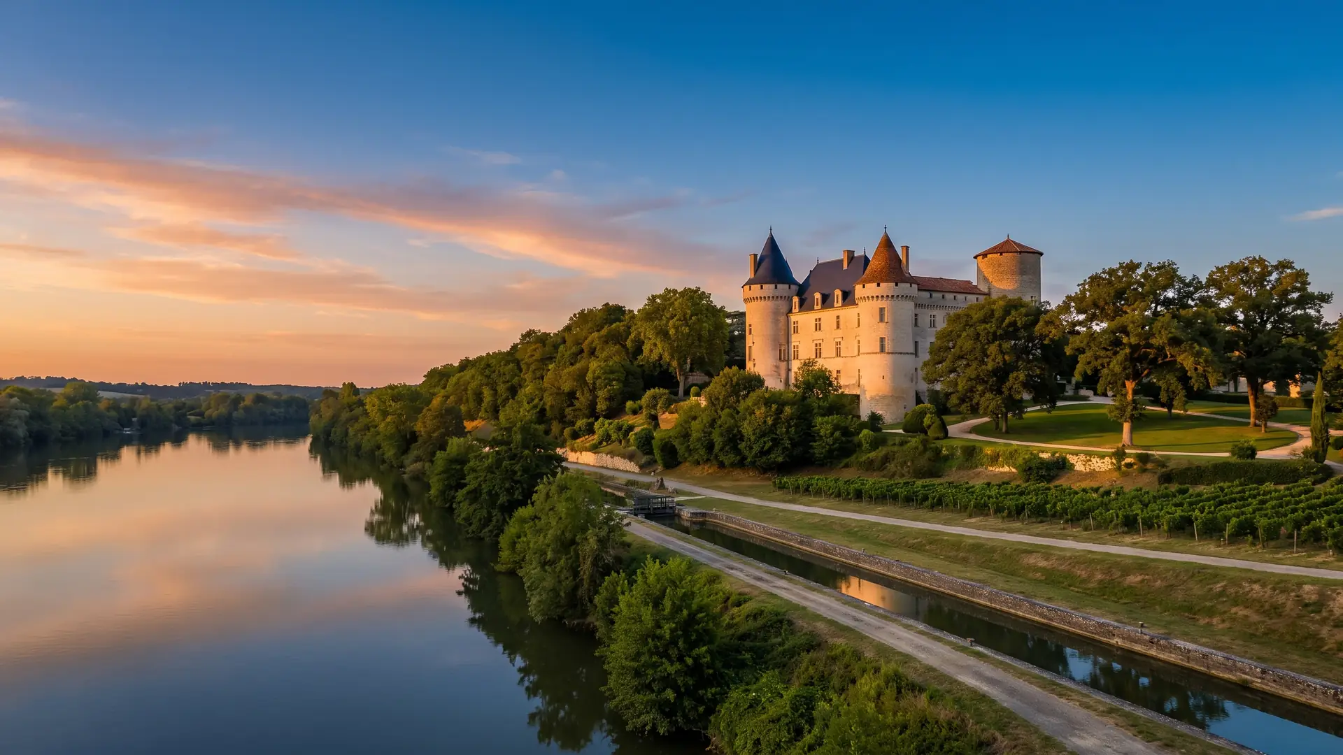 El castillo de Buzet, situado en su colina arbolada sobre los viñedos