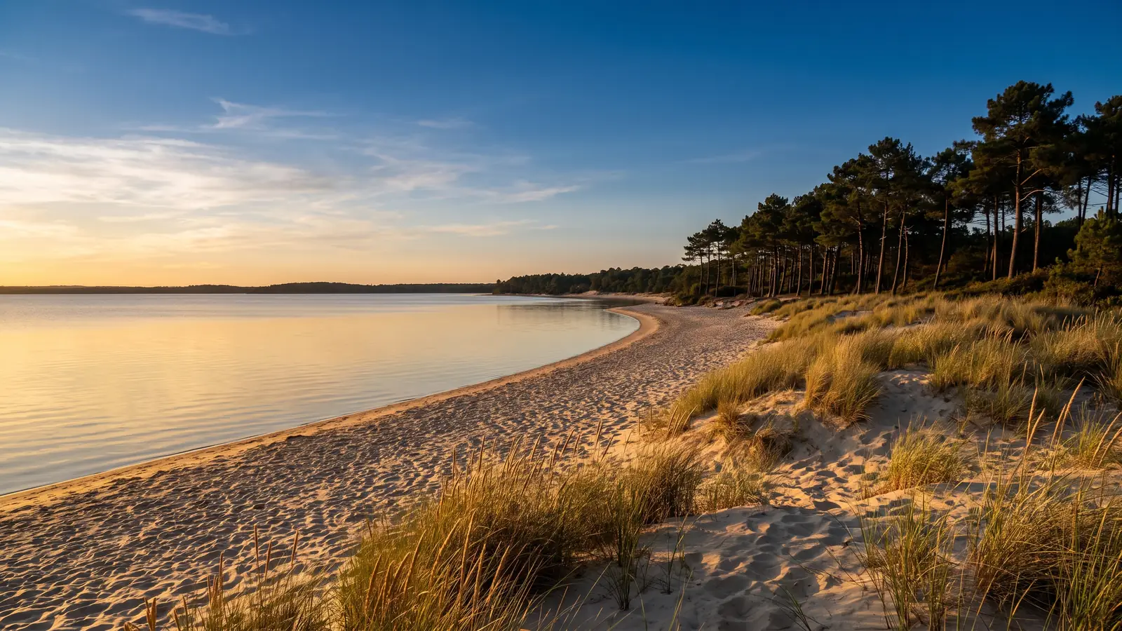 Playa rodeada de pinos cerca de Cap-Ferret