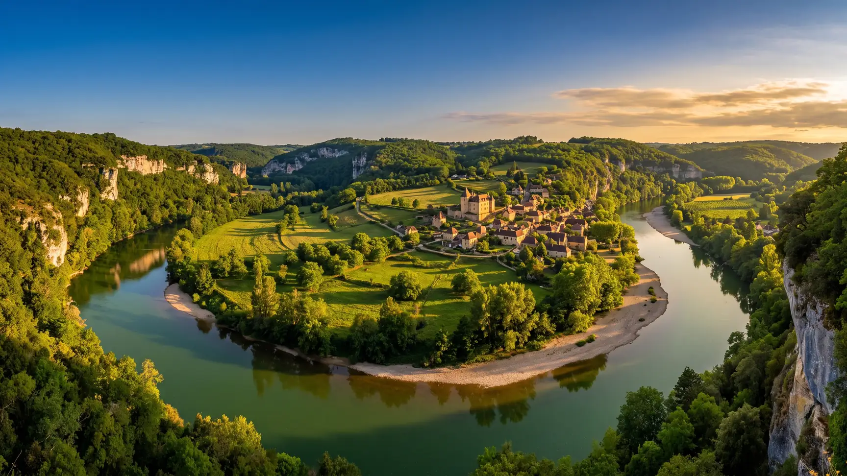 El valle de la Dordoña, cerca de Sarlat, al que se puede llegar desde La Palombière