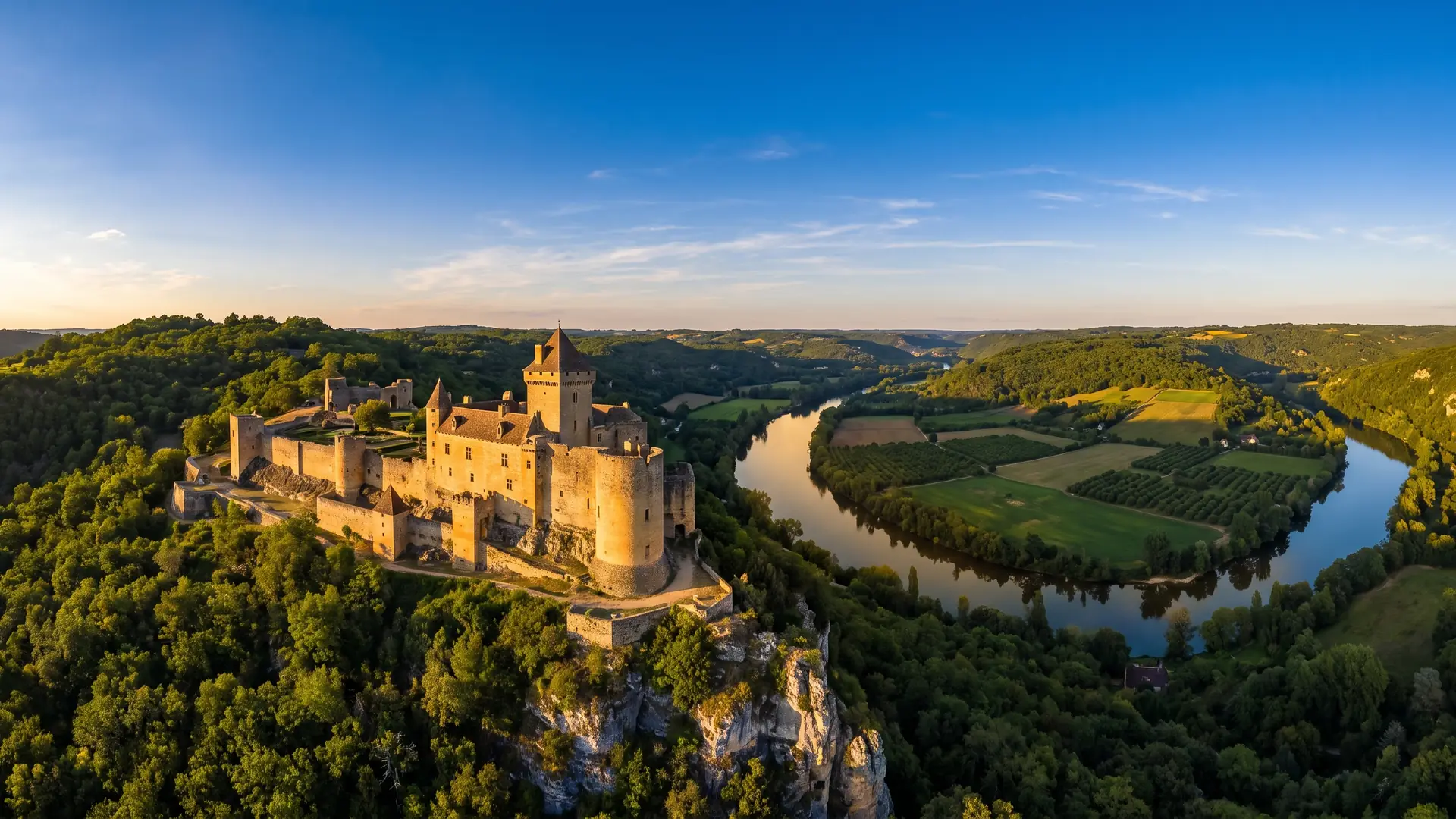 Castillo de Castelnaud, que domina el valle de la Dordoña