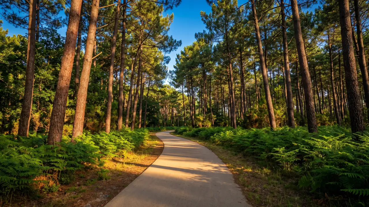 Ruta de la Vélodyssée en el bosque de las Landas