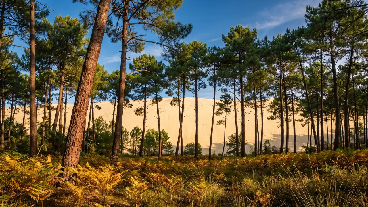 El bosque de pinos a los pies de la Duna de Pilat, cerca del camping Panorama du Pyla