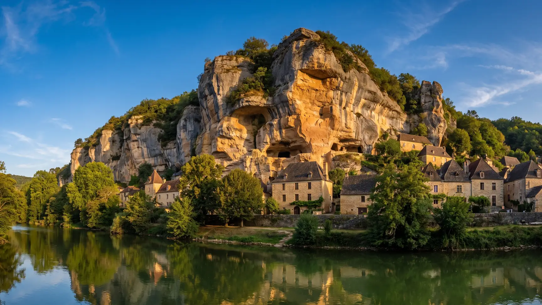 El acantilado de Les Eyzies, en el valle del Vézère