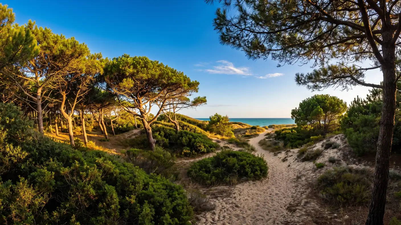 El pinar y las dunas de Bois-Plage-en-Ré, escenario de una excursión de ida y vuelta en un día desde Burdeos