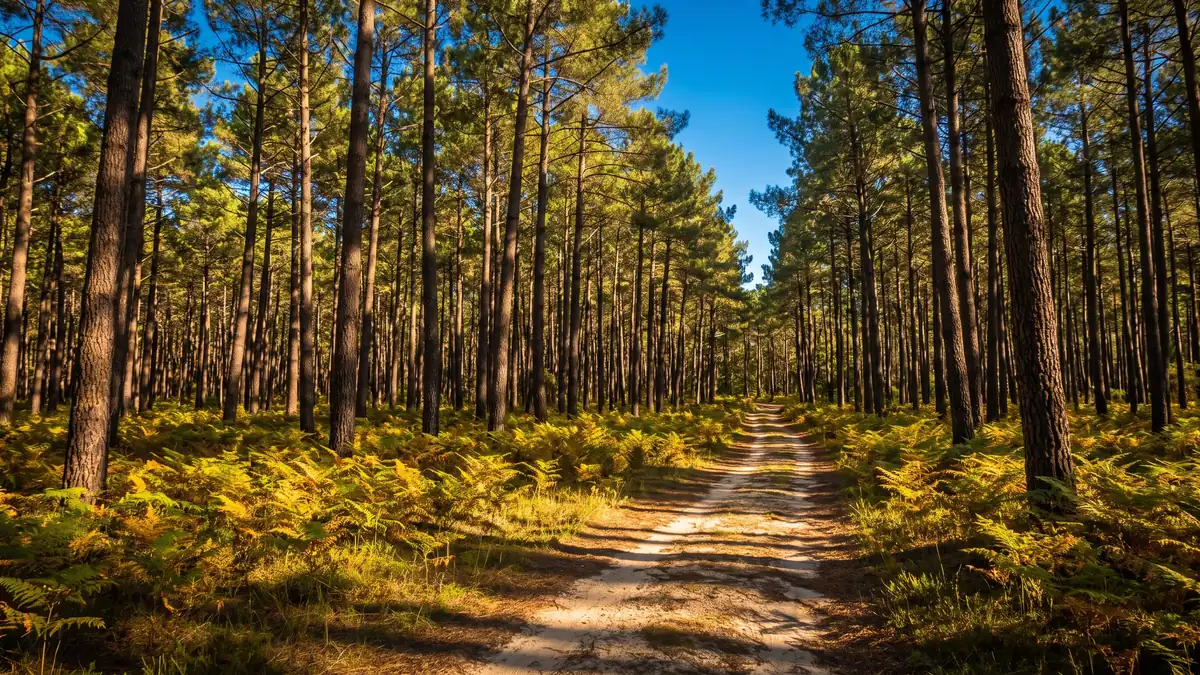 Bosque de las Landas de Gascuña, en los alrededores de Réaup-Lisse, en la región de Albret