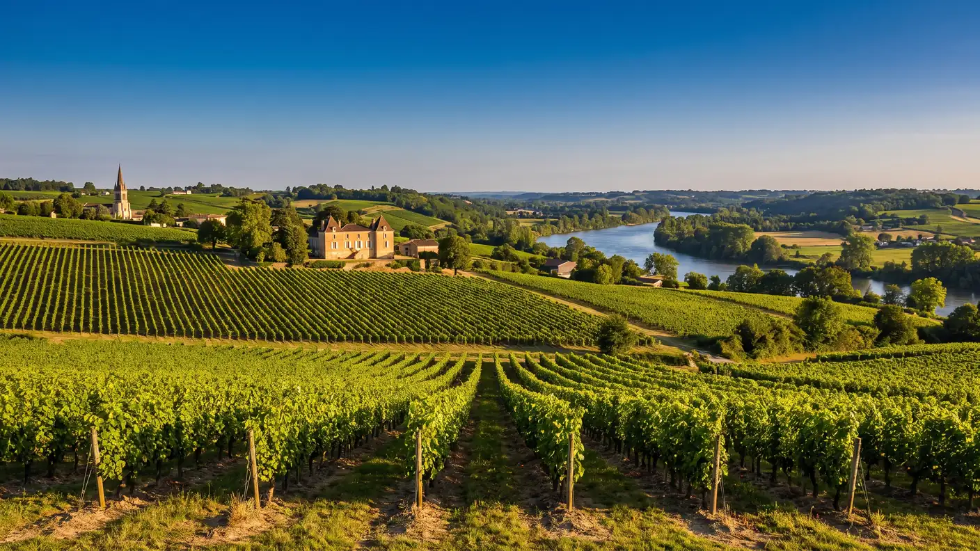 The vineyards of the Garonne Valley, starting from Bordeaux