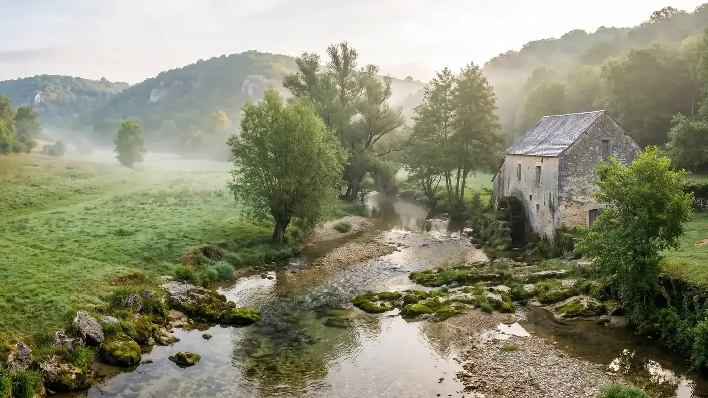 Campiña de la región de Ribérac, en los alrededores de La Chapelle-Grésignac, en la frontera con Charente