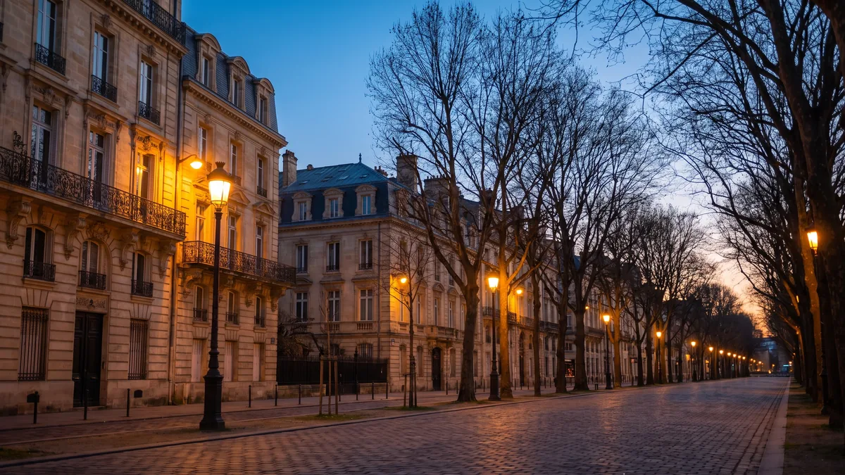 Las avenidas de Tourny en Burdeos iluminadas al atardecer