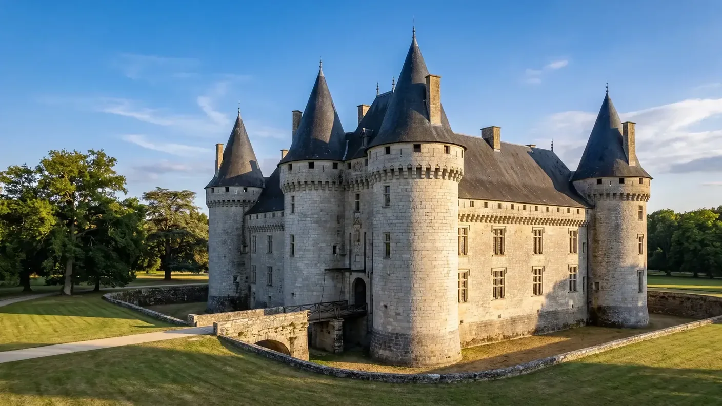 El castillo de Bonneval y sus cuatro torres redondas
