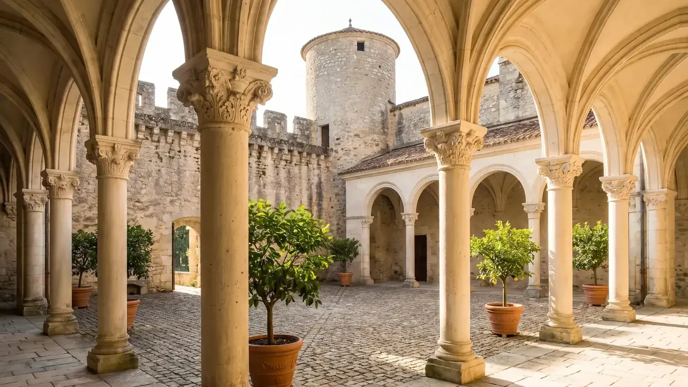 Galería del Renacimiento en el patio del castillo de Bonneval