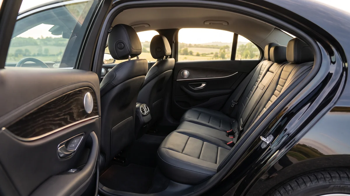 Leather interior of a sedan with a professional chauffeur