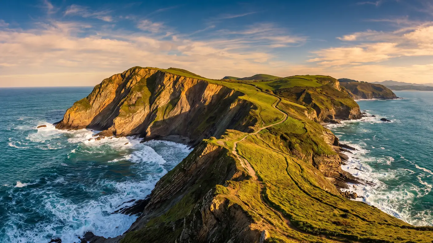 Acantilados de flysch de la Corniche vasca, entre Hendaye y Socoa
