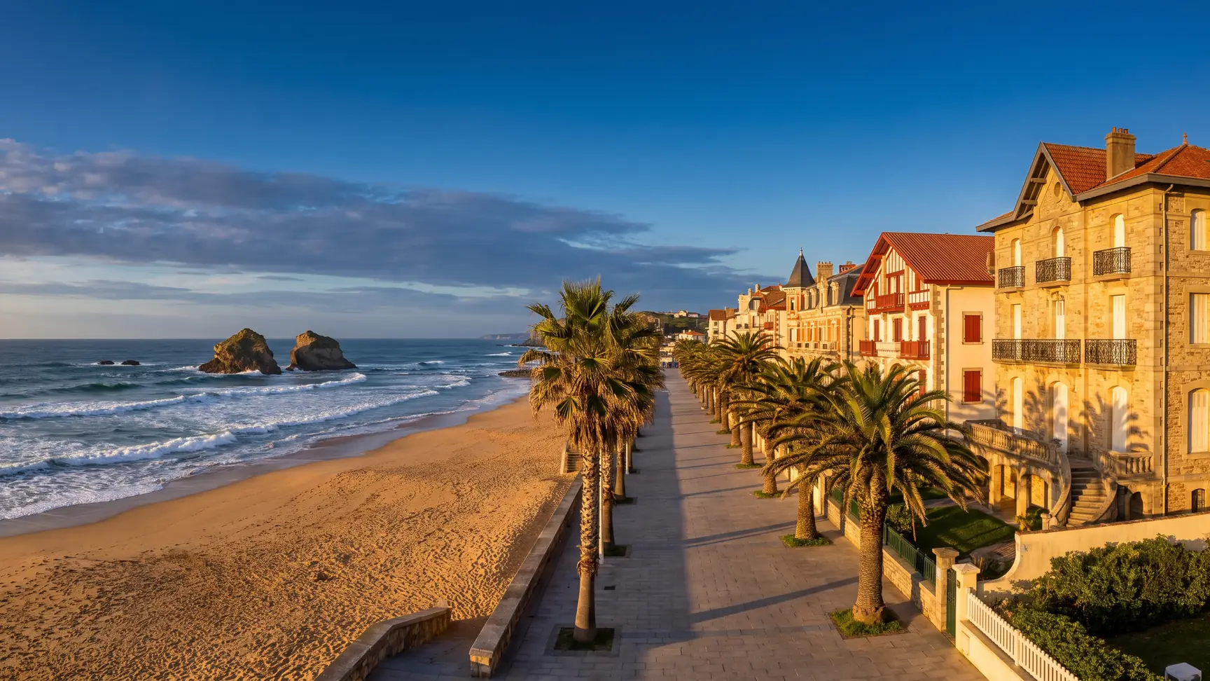Paseo marítimo y villas de Hendaye-Plage