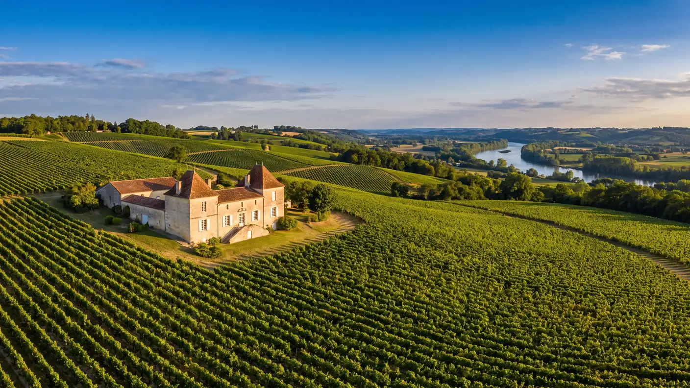Les vignes des coteaux de la Garonne à Langoiran — destination du transfert privé Bordeaux → Langoiran
