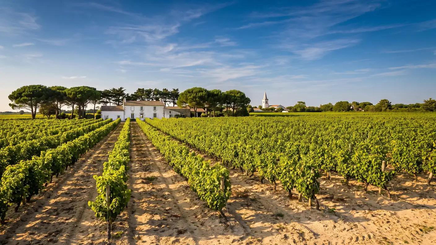 Viñedos de la isla de Ré en los suelos arenosos de Bois-Plage-en-Ré
