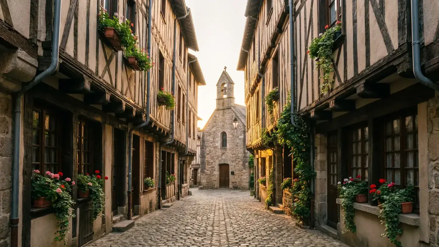 Casas con entramado de madera de la calle de la Boucherie en Limoges