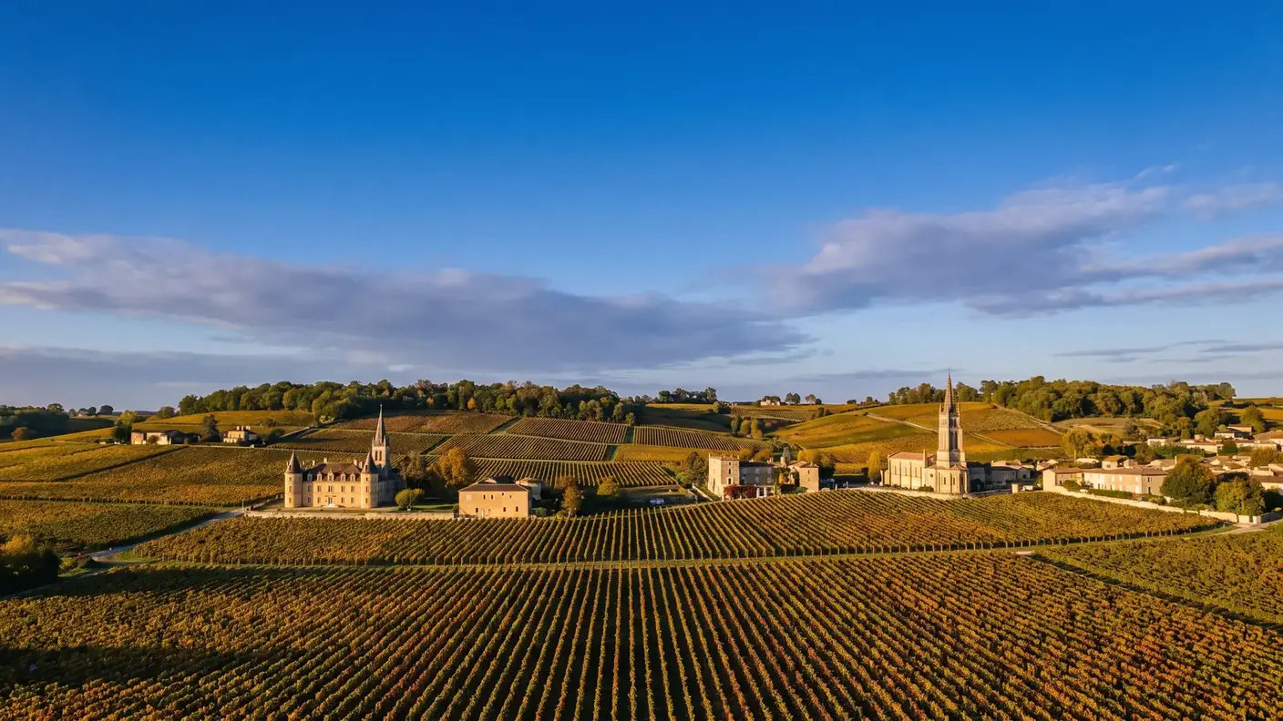 Panorama de los viñedos del Libournais hacia Saint-Émilion