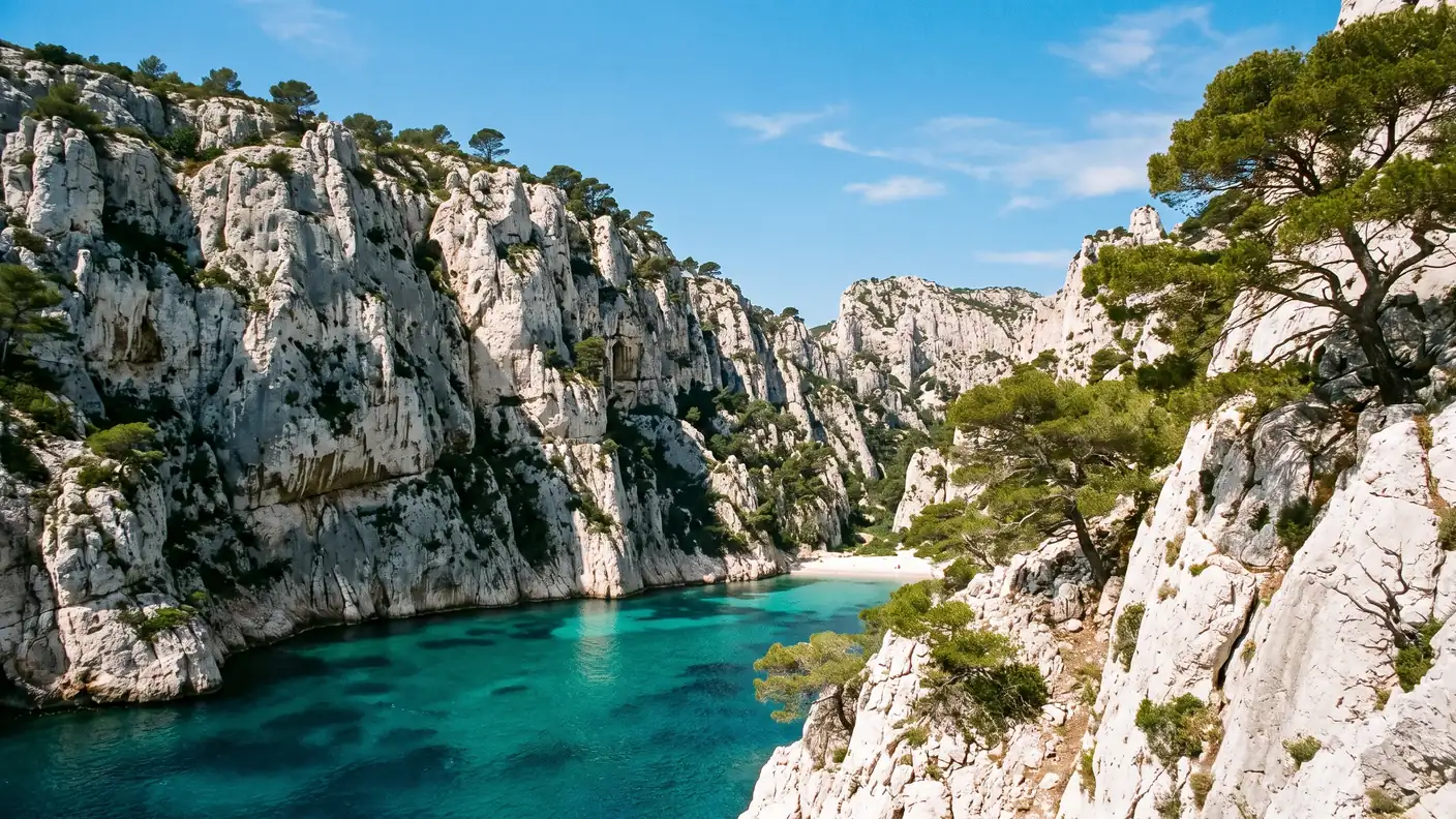 Las calas de piedra caliza blanca y aguas turquesas cerca de Marsella, un lugar ideal para una excursión de ida y vuelta en un día desde Burdeos