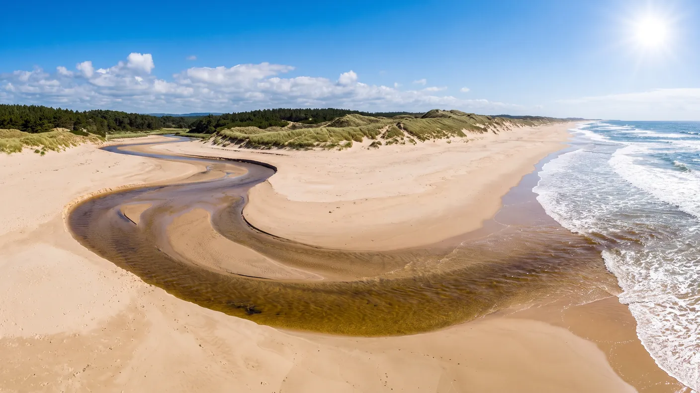 Moliets-Plage: la desembocadura salvaje del arroyo de Huchet