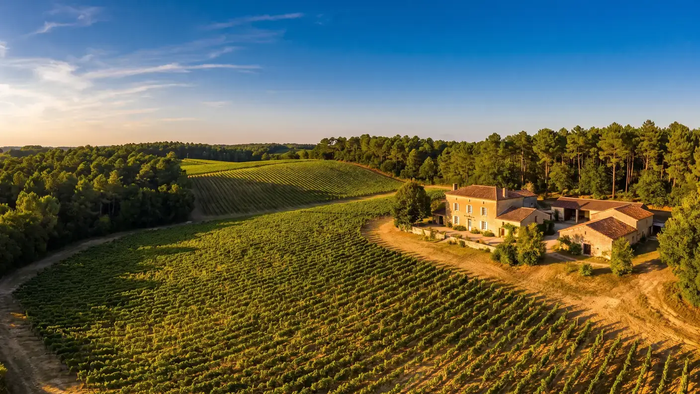 Los viñedos de Cognac en los alrededores de Montendre, escenario de una estancia a medida con salida desde Burdeos