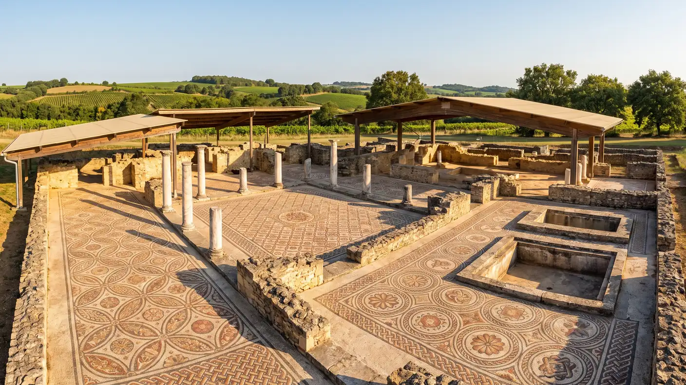 Mosaicos y termas de la villa galorromana de Séviac