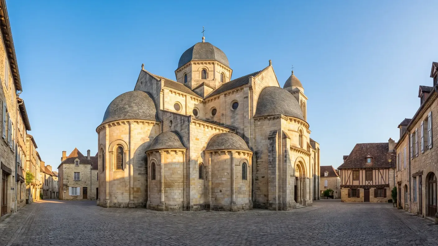 Iglesia de Nuestra Señora de la Paz y sus cúpulas en Ribérac