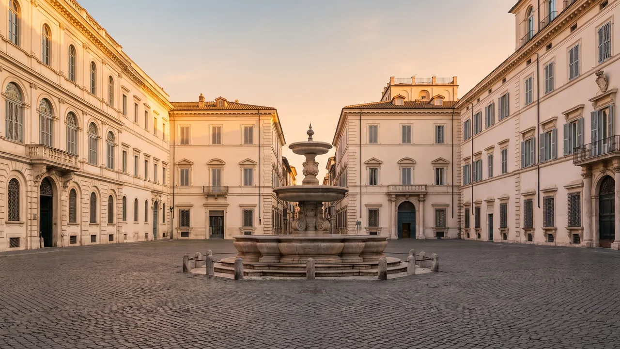 La plaza Colbert de Rochefort, una plaza clásica con una fuente de piedra rodeada de fachadas del siglo XVIII