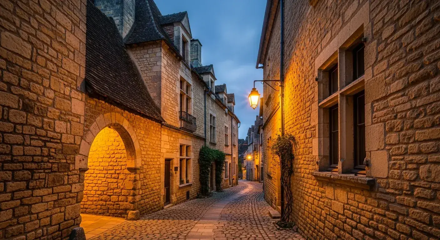 Une ruelle médiévale de Sarlat-la-Canéda, capitale du Périgord noir, à 26 min de Saint-Amand-de-Coly
