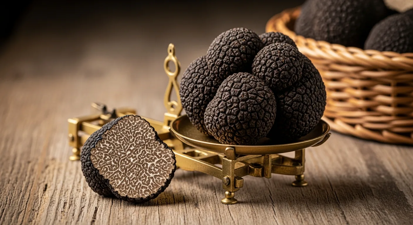 Trufa negra del Périgord (Tuber melanosporum) y foie gras del suroeste, especialidades gastronómicas de Sarlat