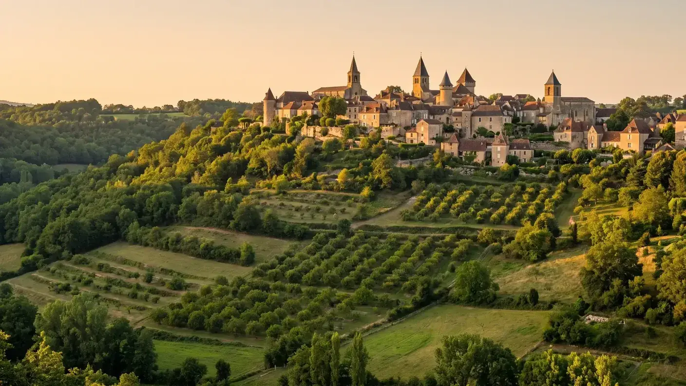 El pueblo encaramado de Belvès, etapa de un día desde Coux-et-Bigaroque en el valle del Dordoña
