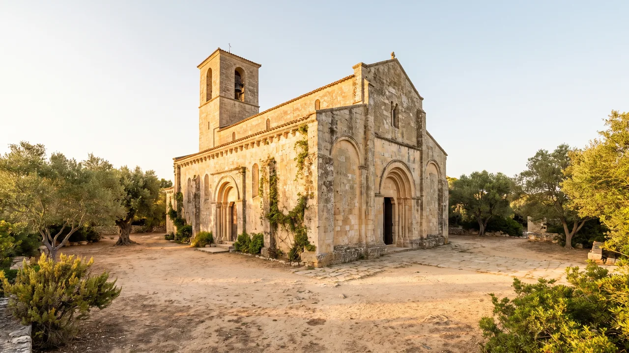 Basílica románica de Notre-Dame-de-la-Fin-des-Terres de Soulac, construida en piedra clara