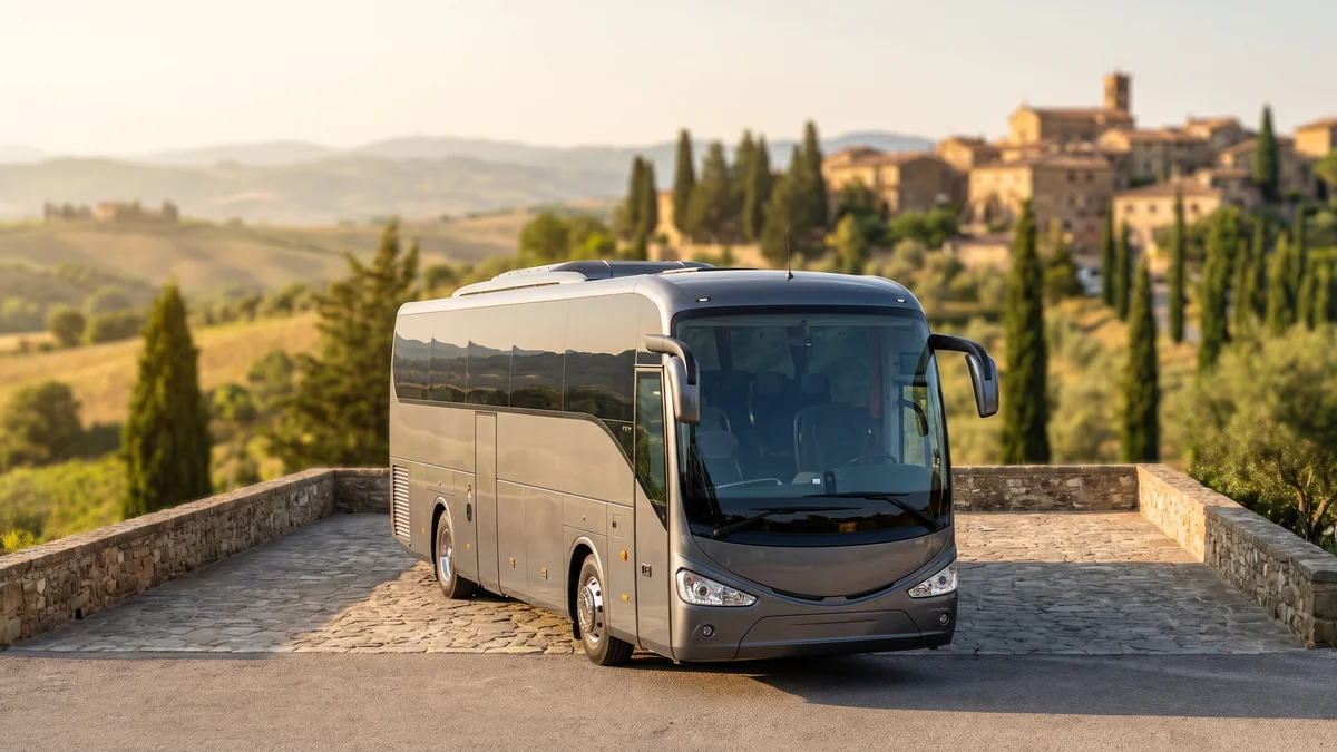 Chauffeur-driven coach for large-group coach rentals in Bordeaux