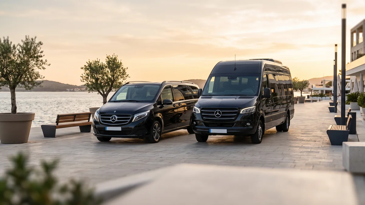 A fleet of vehicles with drivers ready to provide group transportation in Bordeaux