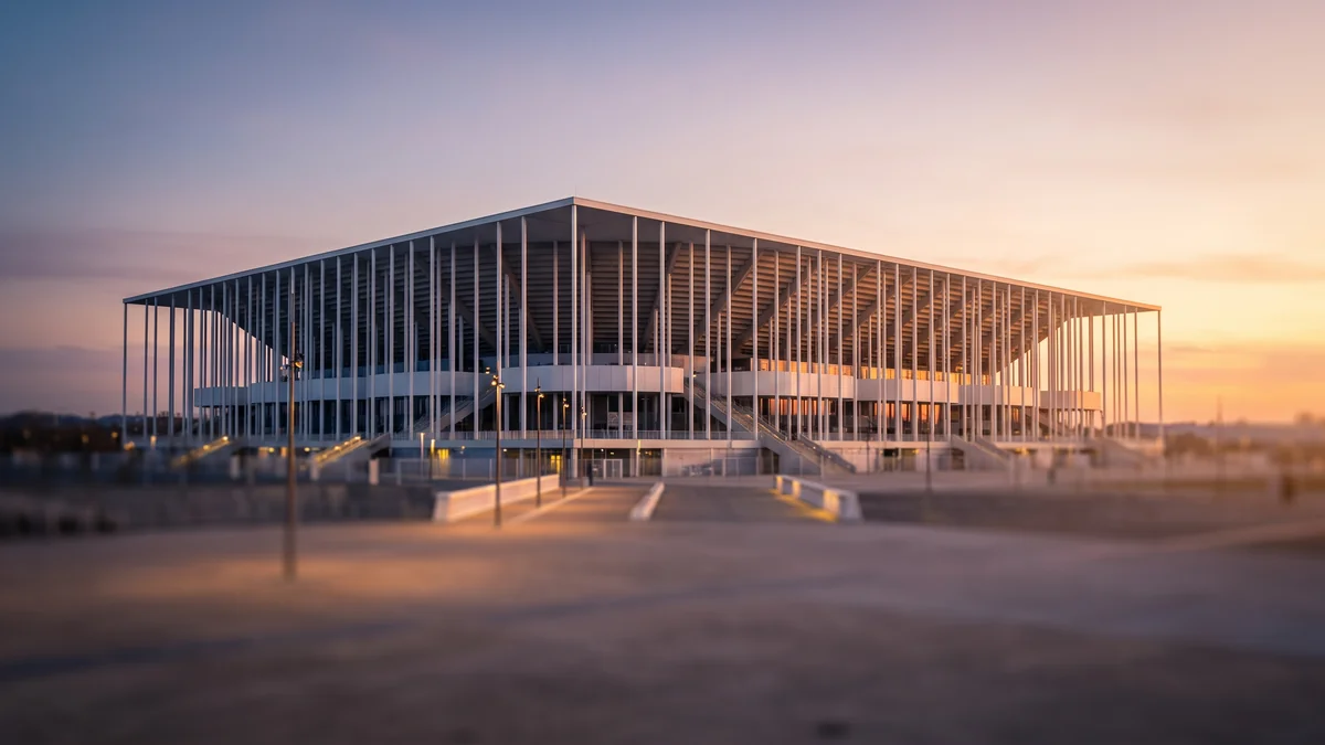 A bus full of fans in front of the Matmut Atlantique Stadium in Bordeaux