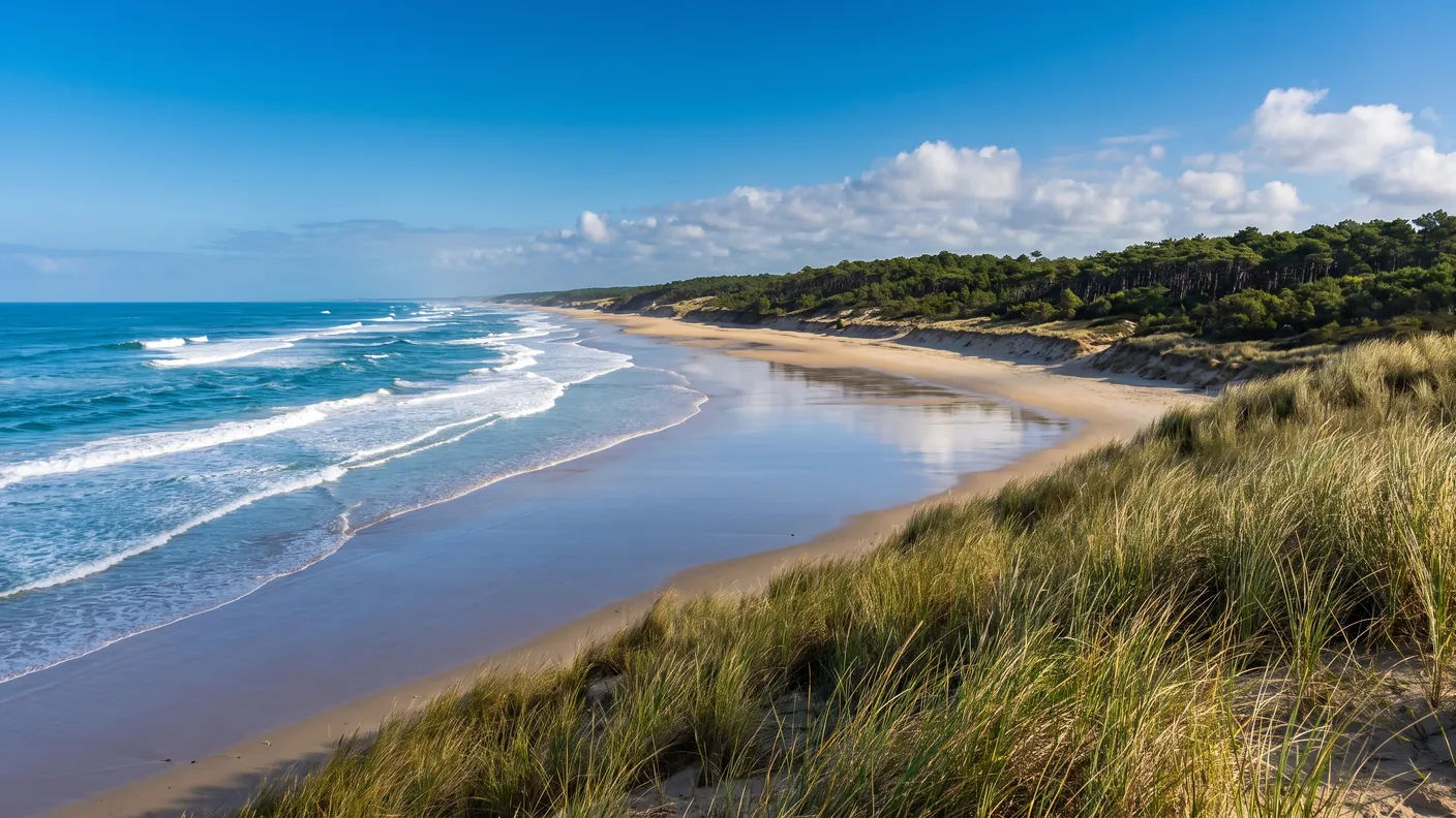 La playa de Montalivet, a 22 min de Hourtin-Plage