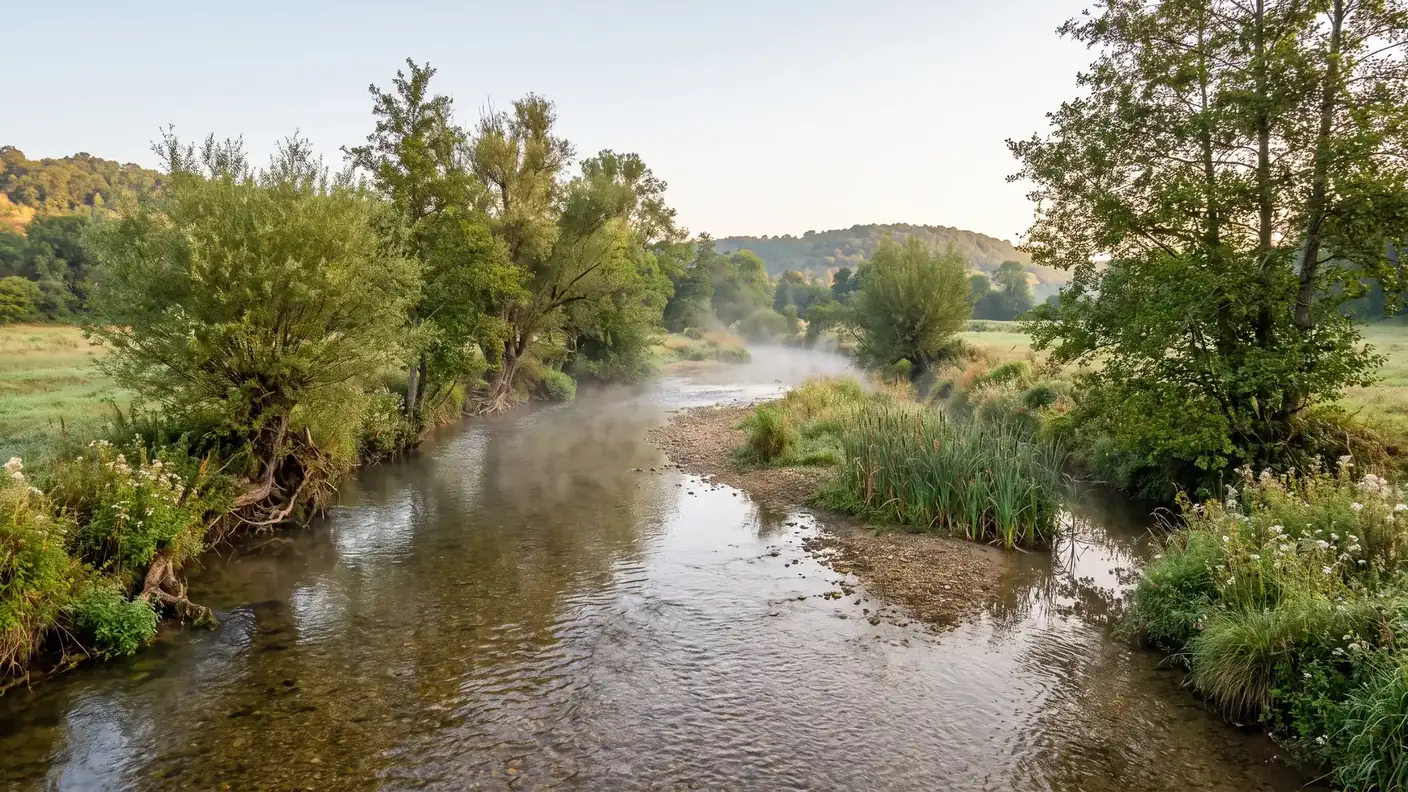 La campiña ondulada de la región de Ribérac, cerca de Verteillac, en el Périgord Verde — destino del traslado privado de Burdeos a Verteillac